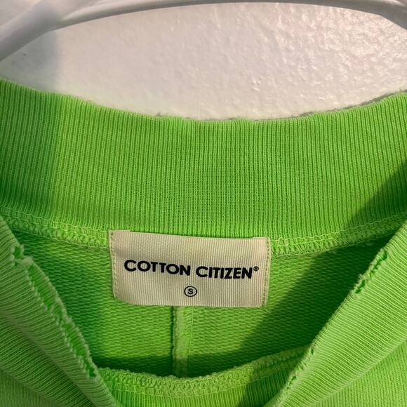 Cotton Citizen Sweatshirt Womens Small Neon Green Distressed Oversized Crop USA - Picture 4 of 9